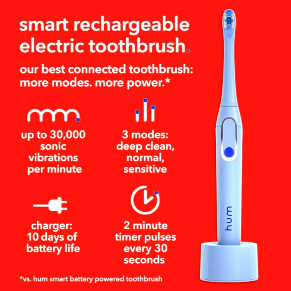 hum by Colgate Smart Electric Toothbrush Kit, Rechargeable Sonic Toothbrush - Picture 3 of 3